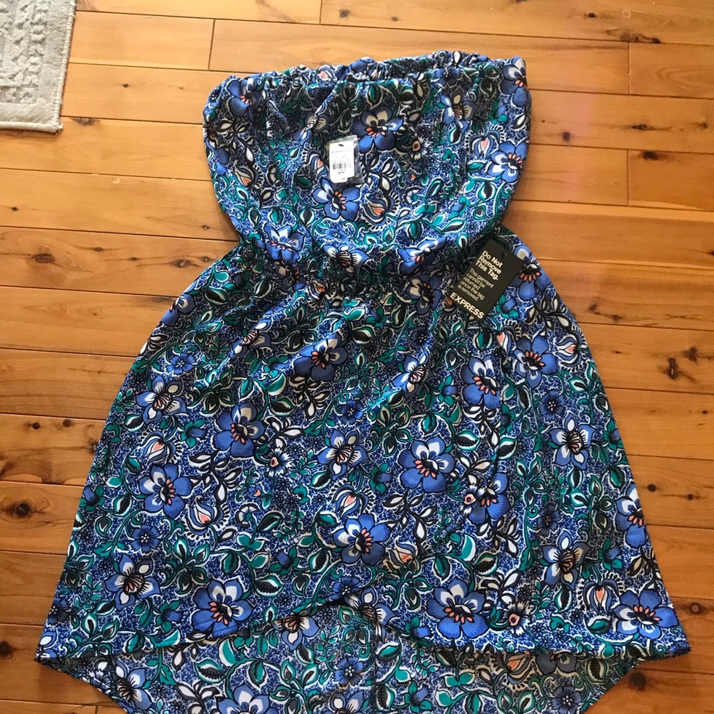 Express Strapless Chiffon Dress